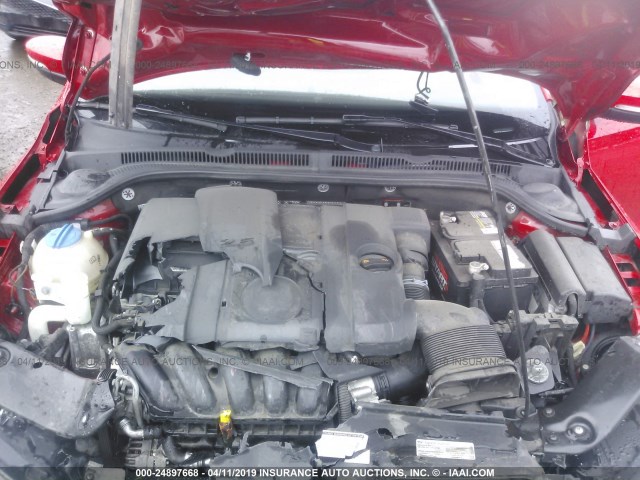 3VWDP7AJ9DM308121 - 2013 VOLKSWAGEN JETTA SE 红色 照片 10
