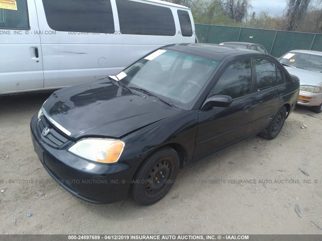 2HGES26803H560644 - 2003 HONDA CIVIC EX BLACK photo 2