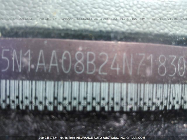 5N1AA08B24N718306 - 2004 NISSAN ARMADA SE/LE GRAY photo 9