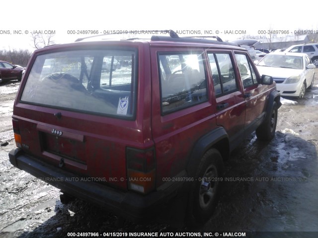 1J4FJ68S4TL128108 - 1996 JEEP CHEROKEE SPORT/CLASSIC RED photo 4