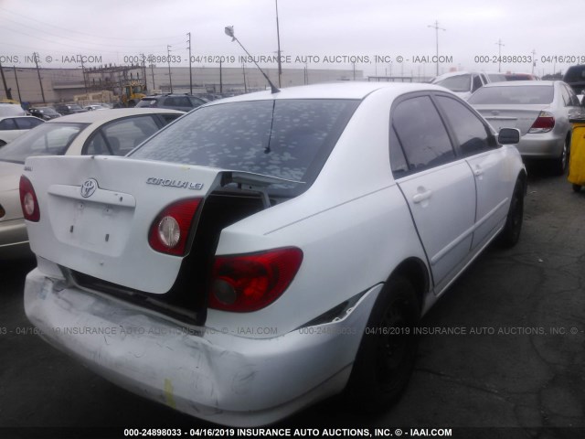 1NXBR32E45Z402740 - 2005 TOYOTA COROLLA CE/LE/S WHITE photo 4