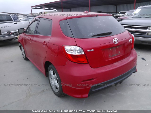 2T1KE40E39C027743 - 2009 TOYOTA COROLLA MATRIX S RED photo 3