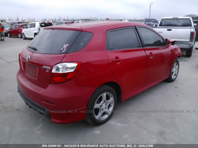 2T1KE40E39C027743 - 2009 TOYOTA COROLLA MATRIX S RED photo 4