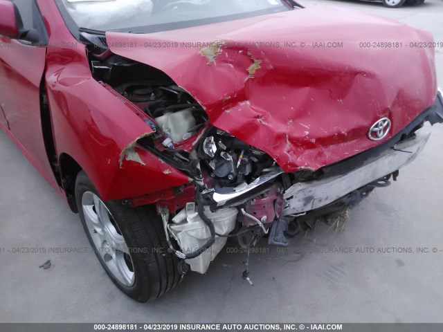 2T1KE40E39C027743 - 2009 TOYOTA COROLLA MATRIX S RED photo 6