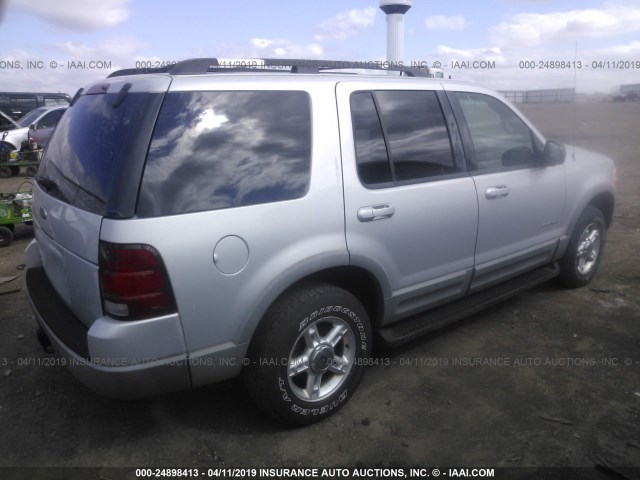 1FMZU73E32UA07284 - 2002 FORD EXPLORER XLT SILVER photo 4