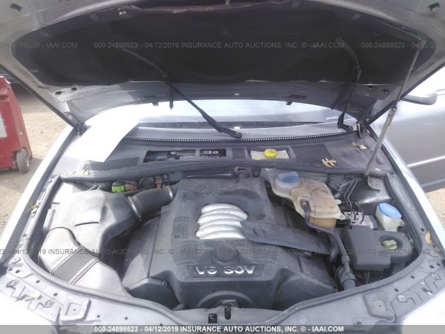 WVWTH63B43P045816 - 2003 VOLKSWAGEN PASSAT GLX 4MOTION GRAY photo 10