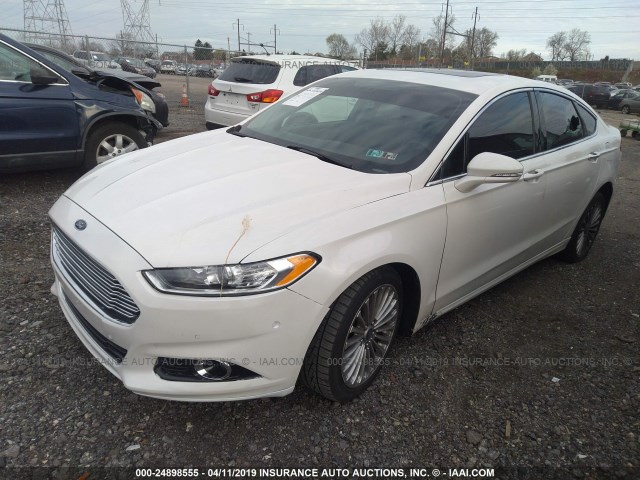 3FA6P0K97DR118365 - 2013 FORD FUSION TITANIUM WHITE photo 2