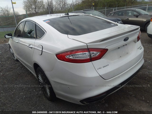 3FA6P0K97DR118365 - 2013 FORD FUSION TITANIUM WHITE photo 3