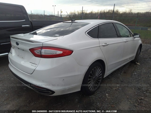 3FA6P0K97DR118365 - 2013 FORD FUSION TITANIUM WHITE photo 4