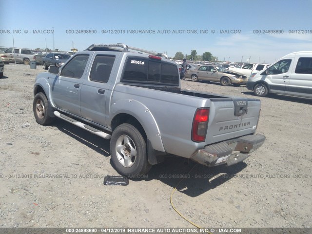 1N6ED27T21C342567 - 2001 NISSAN FRONTIER CREW CAB XE/CREW CAB SE SILVER photo 3