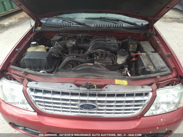 1FMZU73K45UA01942 - 2005 FORD EXPLORER XLT/XLT SPORT/NBX RED photo 10