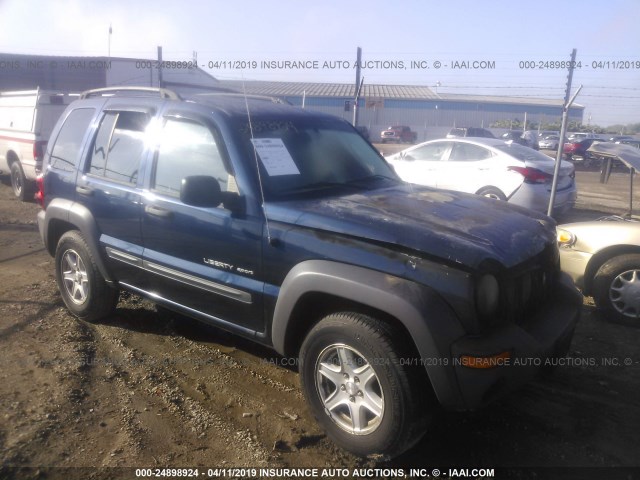 1J4GL48K43W658063 - 2003 JEEP LIBERTY SPORT/FREEDOM BLUE photo 1