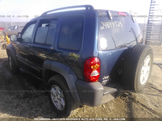 1J4GL48K43W658063 - 2003 JEEP LIBERTY SPORT/FREEDOM BLUE photo 3