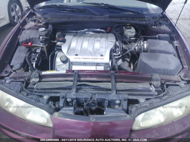 1G3GR64H414241710 - 2001 OLDSMOBILE AURORA BURGUNDY photo 10