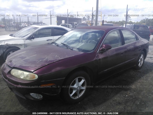 1G3GR64H414241710 - 2001 OLDSMOBILE AURORA BURGUNDY photo 2