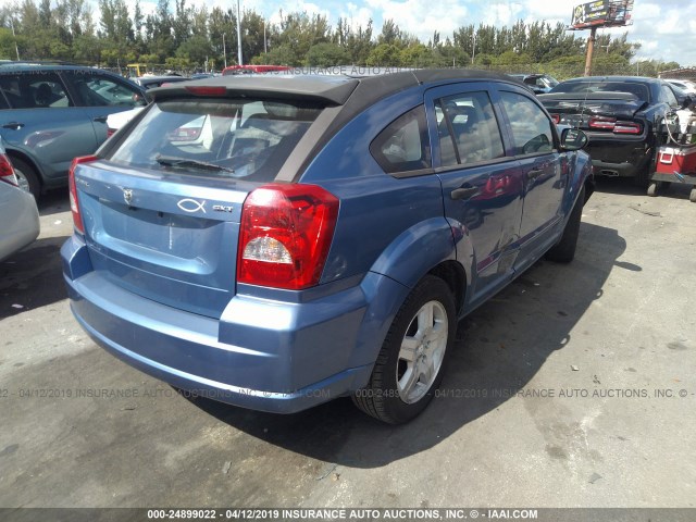 1B3HB48B87D263335 - 2007 DODGE CALIBER SXT BLUE photo 4