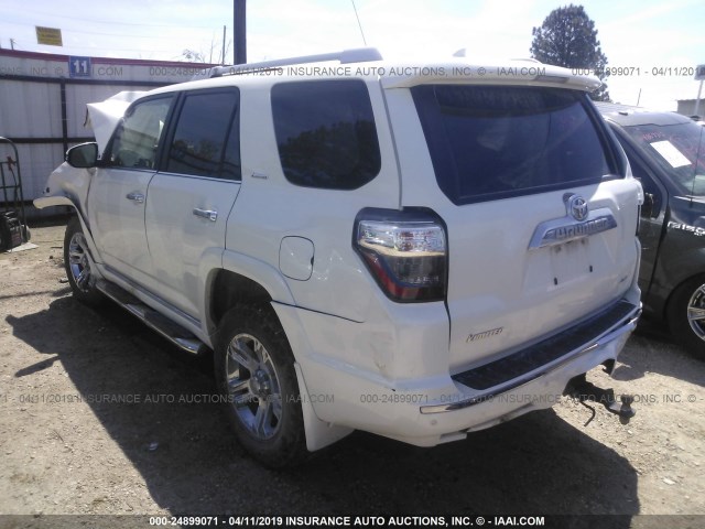 JTEBU5JR8E5183810 - 2014 TOYOTA 4RUNNER SR5/LIMITED/TRAIL WHITE photo 3