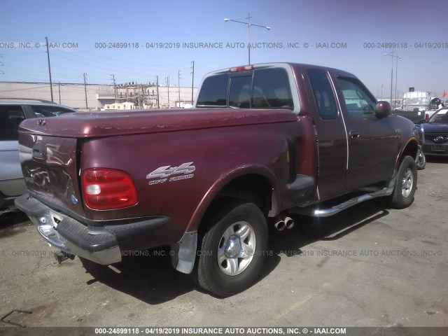 2FTEX08LXVCA40327 - 1997 FORD F150 BURGUNDY photo 4