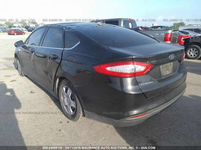 3FA6P0G7XER336633 - 2014 FORD FUSION S BLACK photo 3