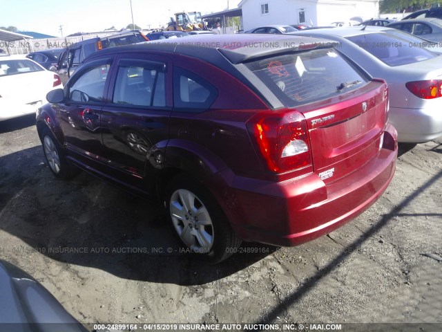 1B3HB48B07D114191 - 2007 DODGE CALIBER SXT BURGUNDY photo 3