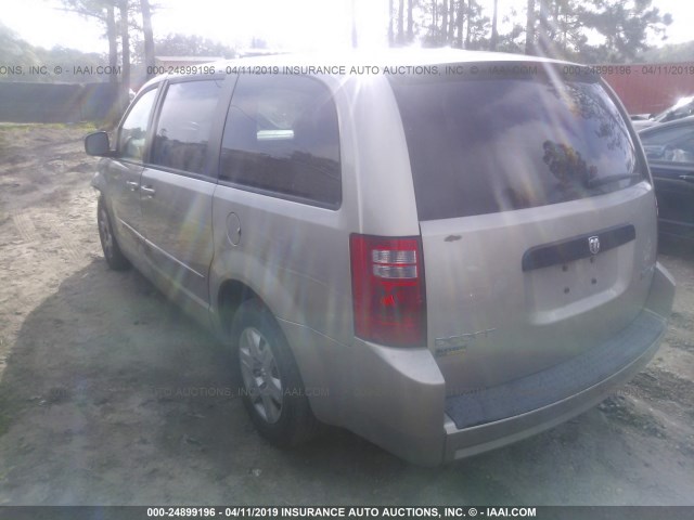 2D8HN44E69R612709 - 2009 DODGE GRAND CARAVAN SE TAN photo 3