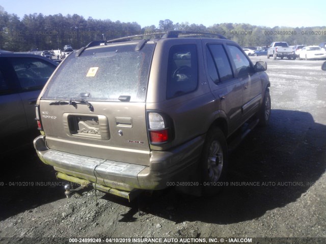 4S2CK58W4Y4307256 - 2000 ISUZU RODEO S/LS/LSE BEIGE photo 4