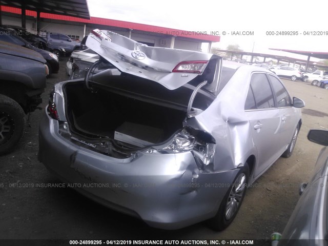 4T4BF1FK5CR258454 - 2012 TOYOTA CAMRY SE/LE/XLE SILVER photo 4