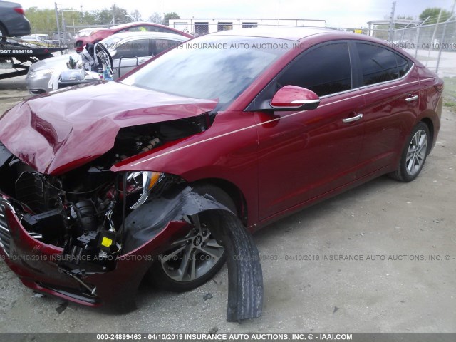 KMHD84LF1HU354398 - 2017 HYUNDAI ELANTRA SE/VALUE/LIMITED RED photo 2