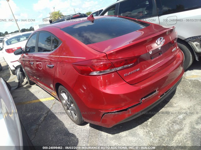 KMHD84LF1HU354398 - 2017 HYUNDAI ELANTRA SE/VALUE/LIMITED RED photo 3