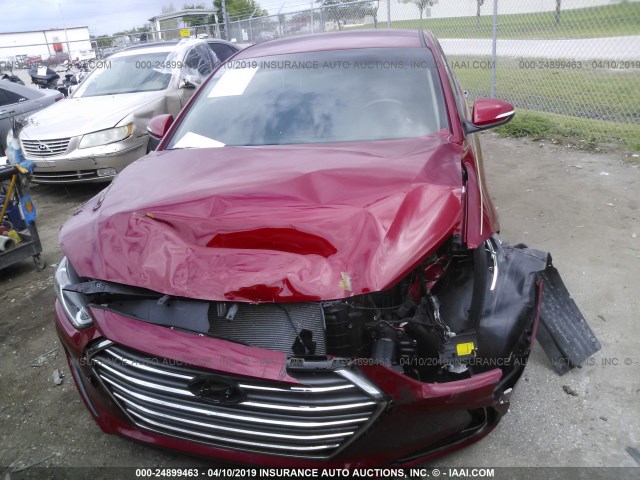 KMHD84LF1HU354398 - 2017 HYUNDAI ELANTRA SE/VALUE/LIMITED RED photo 6