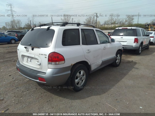 KM8SC13D25U989743 - 2005 HYUNDAI SANTA FE GLS/LX WHITE photo 4