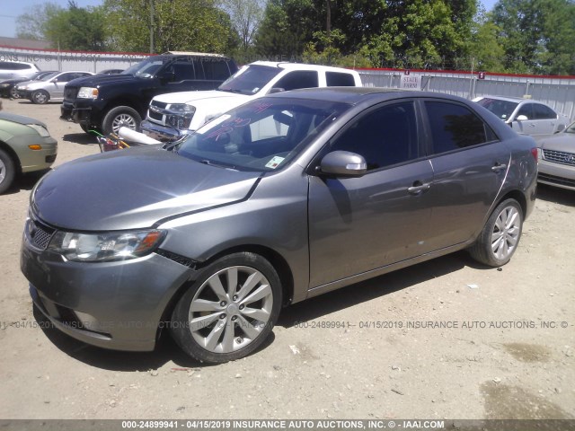 KNAFW4A37A5077717 - 2010 KIA FORTE SX GRAY photo 2