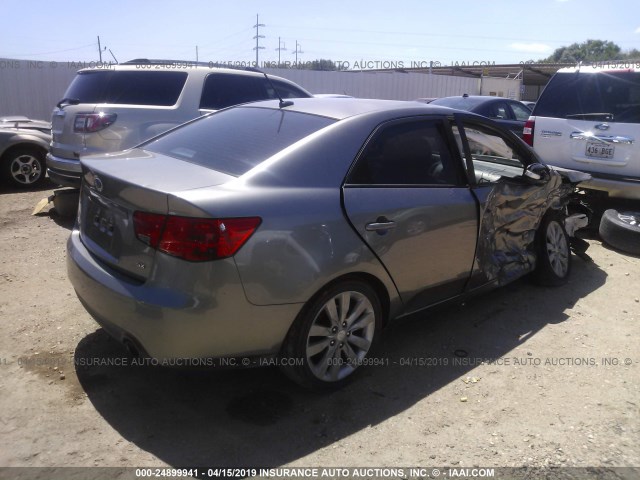 KNAFW4A37A5077717 - 2010 KIA FORTE SX GRAY photo 4