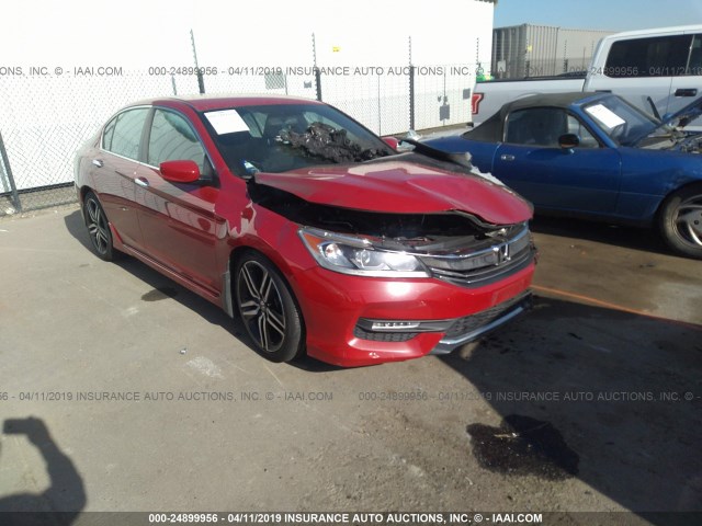 1HGCR2F58GA150882 - 2016 HONDA ACCORD SPORT RED photo 1