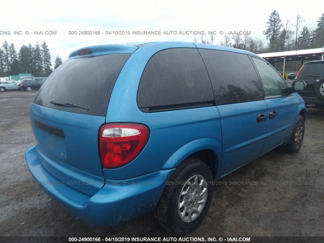 1C4GJ25BX2B613509 - 2002 CHRYSLER VOYAGER BLUE photo 4