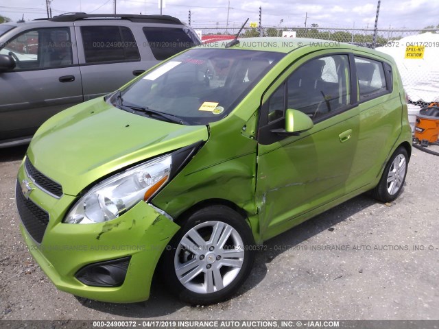 KL8CB6S90EC495093 - 2014 CHEVROLET SPARK LS GREEN photo 2