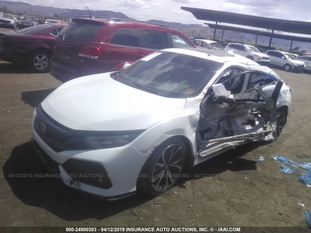 2HGFC3B79JH350352 - 2018 HONDA CIVIC EXL WHITE photo 2