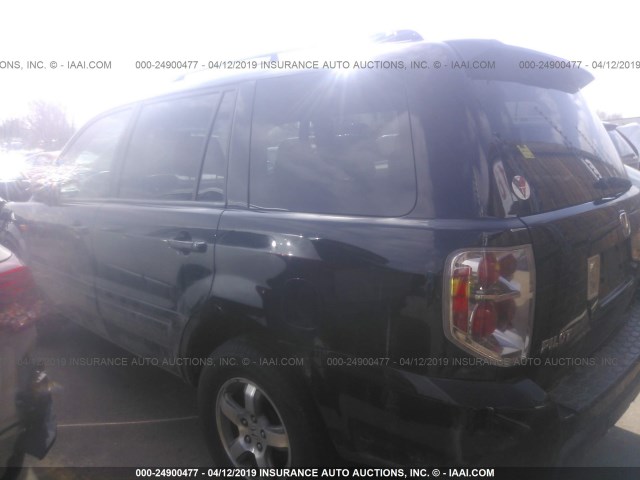 2HKYF186X7H516718 - 2007 HONDA PILOT EXL შავი ფოტო 2