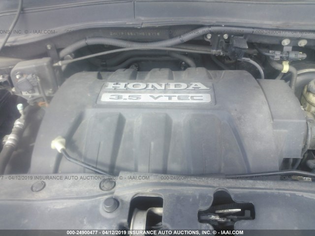 2HKYF186X7H516718 - 2007 HONDA PILOT EXL შავი ფოტო 9