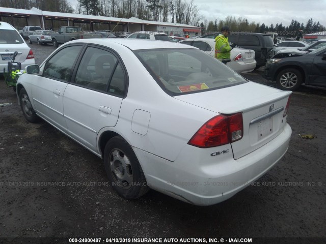 JHMES96643S018072 - 2003 HONDA CIVIC HYBRID WHITE photo 3