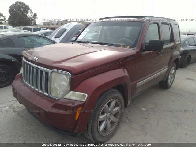 1J8GN58K08W217665 - 2008 JEEP LIBERTY LIMITED RED photo 2