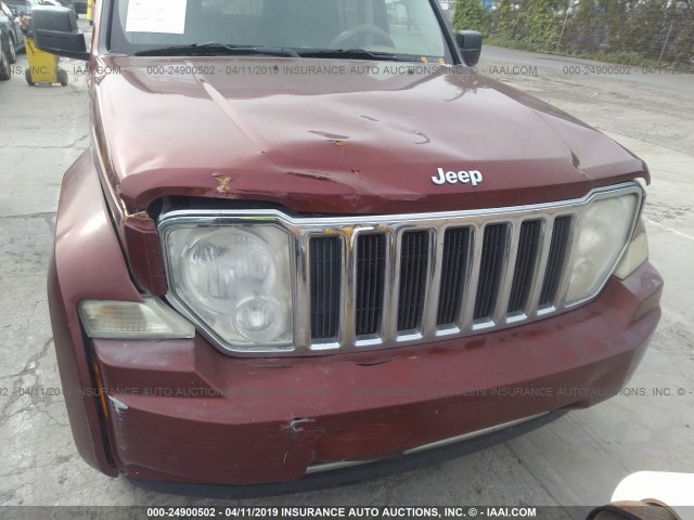 1J8GN58K08W217665 - 2008 JEEP LIBERTY LIMITED RED photo 6