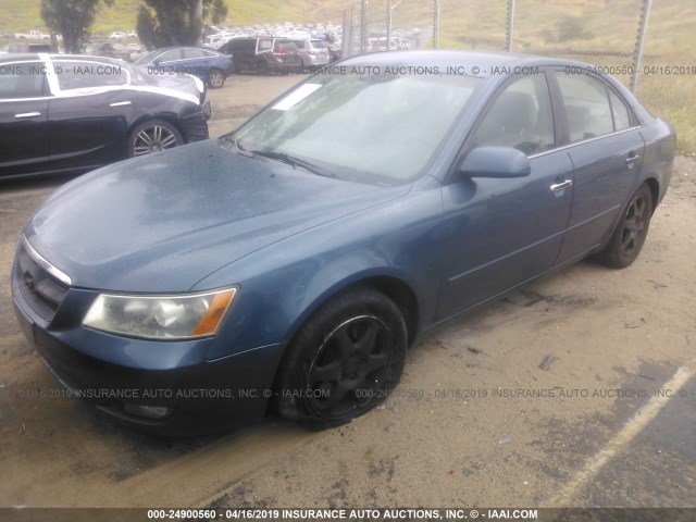 5NPEU46F66H154477 - 2006 HYUNDAI SONATA GLS/LX BLUE photo 2