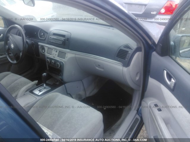 5NPEU46F66H154477 - 2006 HYUNDAI SONATA GLS/LX BLUE photo 5