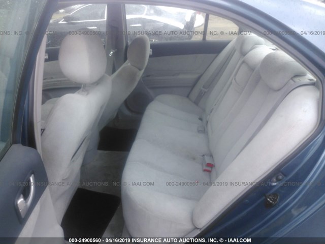 5NPEU46F66H154477 - 2006 HYUNDAI SONATA GLS/LX BLUE photo 8