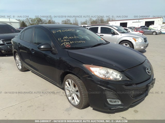 JM1BL1U55B1415890 - 2011 MAZDA 3 S BLACK photo 1