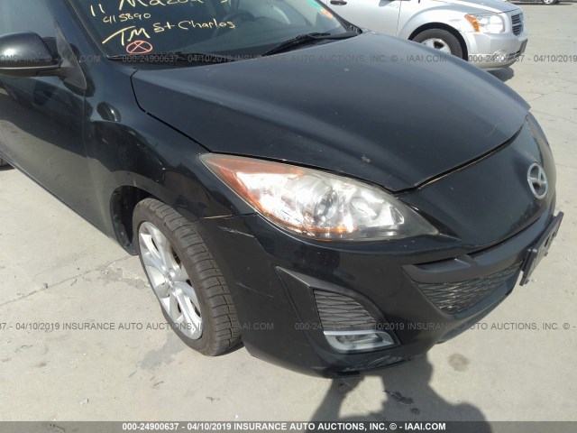 JM1BL1U55B1415890 - 2011 MAZDA 3 S BLACK photo 6