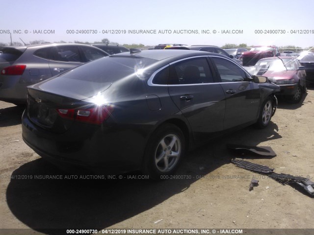 1G1ZB5ST2HF180184 - 2017 CHEVROLET MALIBU LS GRAY photo 4