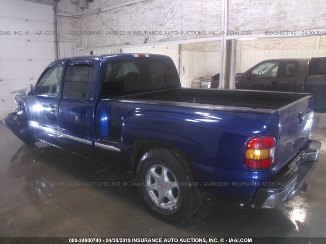 1GTEK19T52Z201037 - 2002 GMC NEW SIERRA K1500 BLUE photo 3