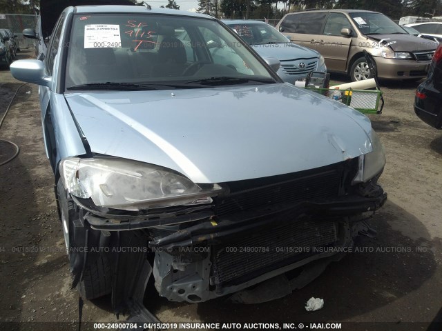 JHMES96644S001404 - 2004 HONDA CIVIC HYBRID Light Blue photo 6